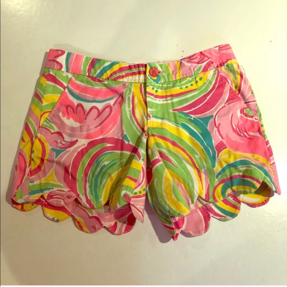 LILLY PULITZER Scallop Pink Buttercup SHORTS 000
